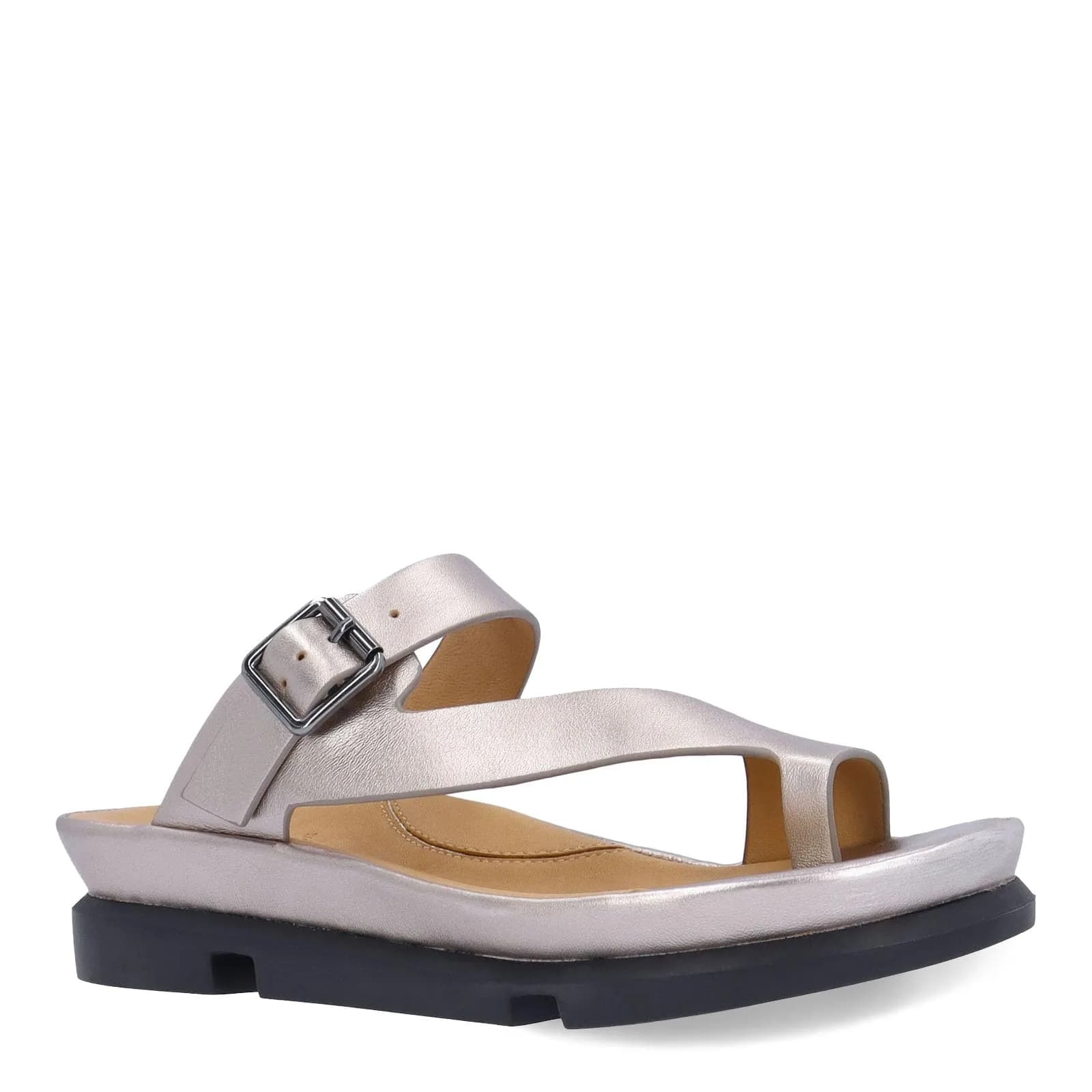 L'Amour des Pieds Women's Alanza Champagne 5.5 Medium | Leather Sandal with Memory Foam Insole