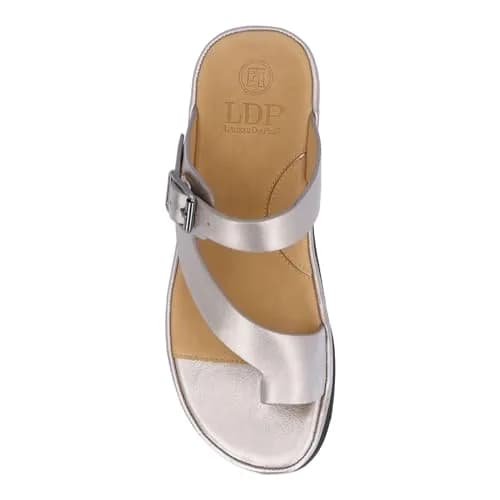 L'Amour des Pieds Alanza Champagne Women's Leather Sandals 7.5 Medium | Memory Foam Insole, Buckle Closure thumbnail 6