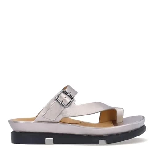 L'Amour des Pieds Alanza Champagne Women's Leather Sandals 7.5 Medium | Memory Foam Insole, Buckle Closure thumbnail 2