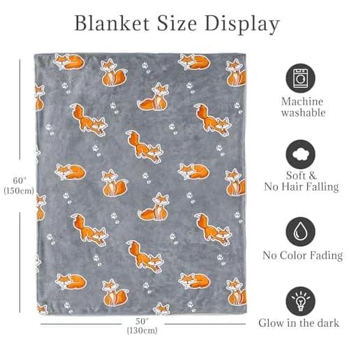 UOFON Glow Fox Blanket 127x152 cm (50 x 60 inches) | Soft Plush Fleece Throw for Kids and Adults thumbnail 8