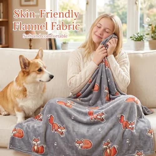 UOFON Glow Fox Blanket 127x152 cm (50 x 60 inches) | Soft Plush Fleece Throw for Kids and Adults thumbnail 2