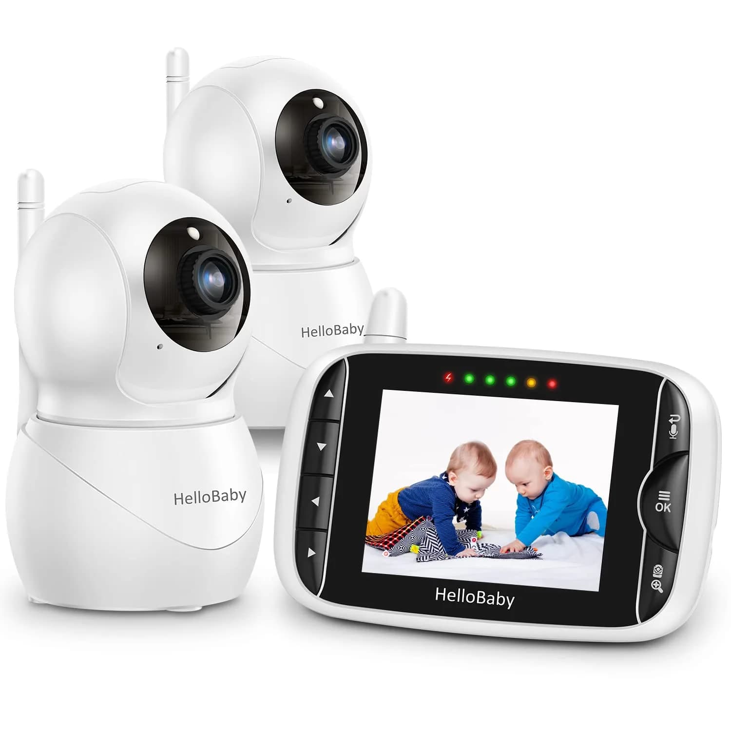 HelloBaby HB66pro 2-Camera Video Baby Monitor with 3.2" IPS Screen & Night Vision - main product image