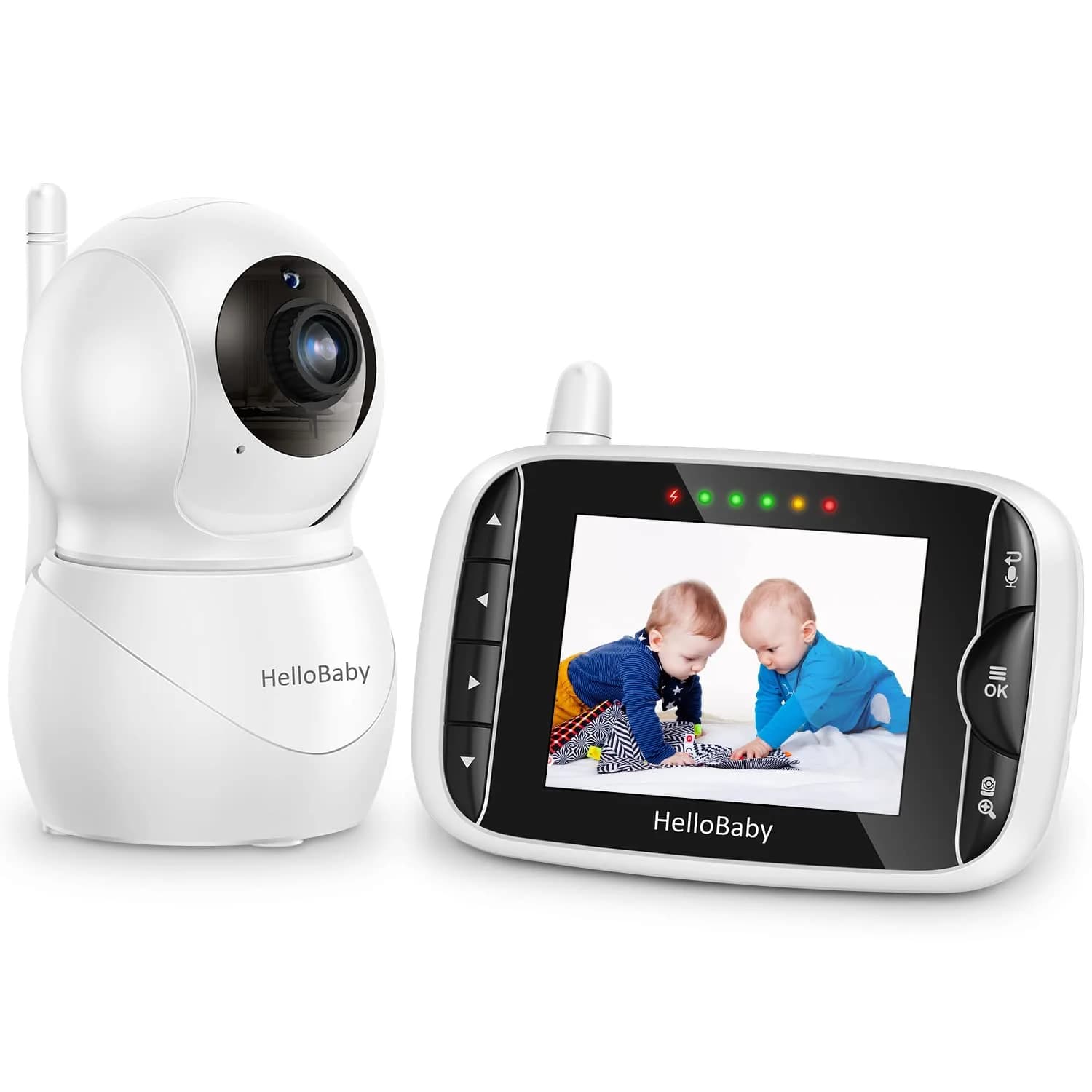 HelloBaby HB66pro Video Baby Monitor with 3.2" IPS Screen | Remote Pan-Tilt-Zoom, Night Vision, Temp Sensor, 2-Way Audio — HB66pro-2
