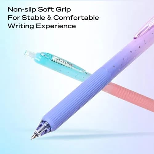 WRITECH Nebula Gel Pens 0.7mm Black Ink, 6 Count | Smooth Writing, Silent Click, Aesthetic Gradient Barrels thumbnail 2