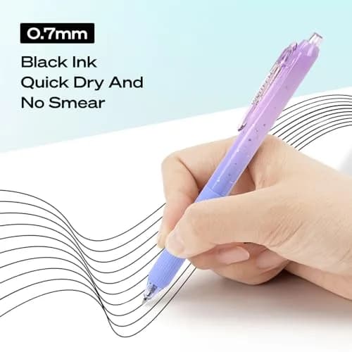 WRITECH Nebula Gel Pens 0.7mm Black Ink, 6 Count | Smooth Writing, Silent Click, Aesthetic Gradient Barrels thumbnail 3
