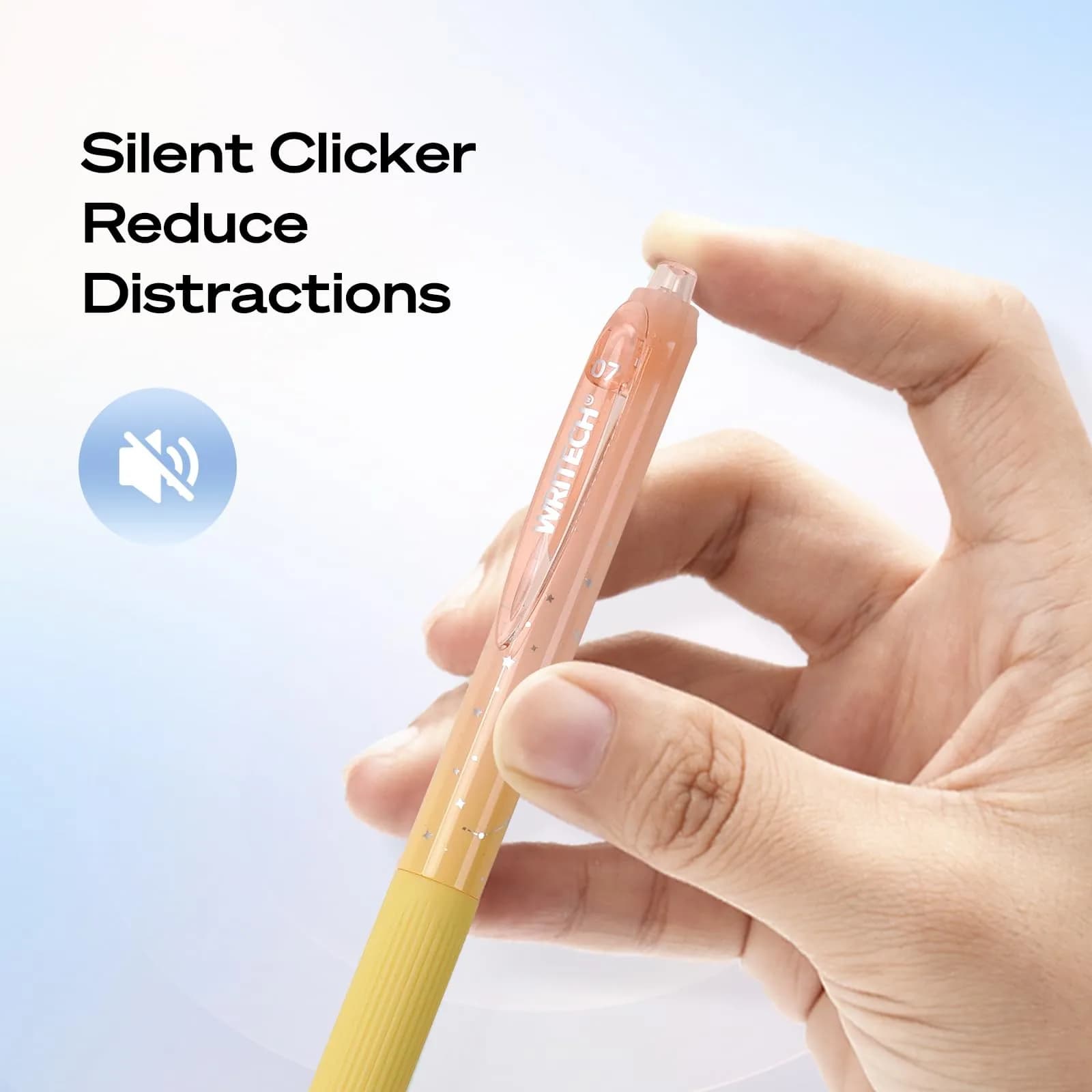 WRITECH Nebula Gel Pens 0.7mm Black Ink, 6 Count | Smooth Writing, Silent Click, Aesthetic Gradient Barrels - view 4
