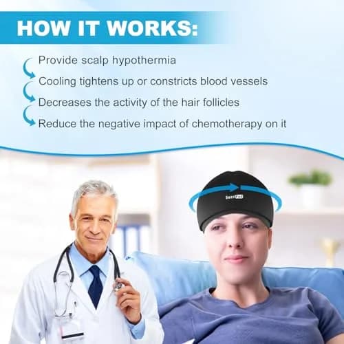 SUZZIPAD Chemo Cooling Cap for Chemotherapy Care, Black, 1 Unit thumbnail 2