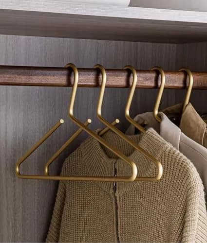 WONQEXZ Premium Matte Gold Aluminum Coat Hangers 16.5” | Elegant & Space Saving (70-120 chars) thumbnail 1