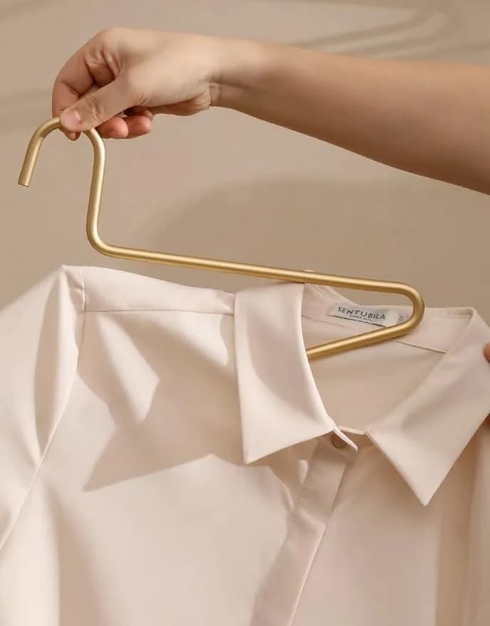WONQEXZ Premium Matte Gold Aluminum Coat Hangers 16.5” | Elegant & Space Saving (70-120 chars) thumbnail 7