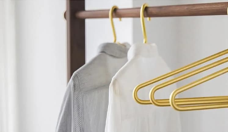WONQEXZ Premium Matte Gold Aluminum Coat Hangers 16.5” | Elegant & Space Saving (70-120 chars) thumbnail 9