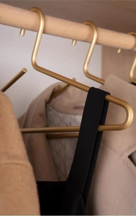 WONQEXZ Premium Matte Gold Aluminum Coat Hangers 16.5” | Elegant & Space Saving (70-120 chars) thumbnail 3