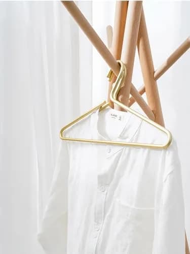WONQEXZ Premium Matte Gold Aluminum Coat Hangers 16.5” | Elegant & Space Saving (70-120 chars) thumbnail 5