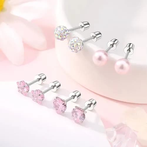 Leocuci Hypoallergenic Earring | Stainless Steel Flat Back Stud with Screw Back (0.81 oz/24 pcs) thumbnail 3
