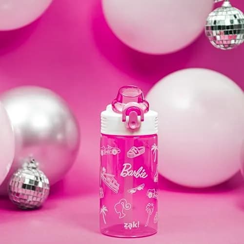 Zak Designs Barbie Sage 16oz Leak-Proof Straw Kids Water Bottle, Plastic | BPA-Free Durable Kid-Friendly thumbnail 3
