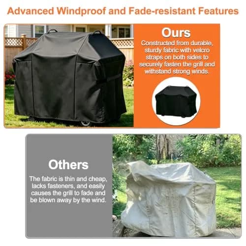 Blackhoso 65" Grill Cover for Weber Genesis II 4 Burner | Heavy Duty 600D Oxford Fabric thumbnail 4