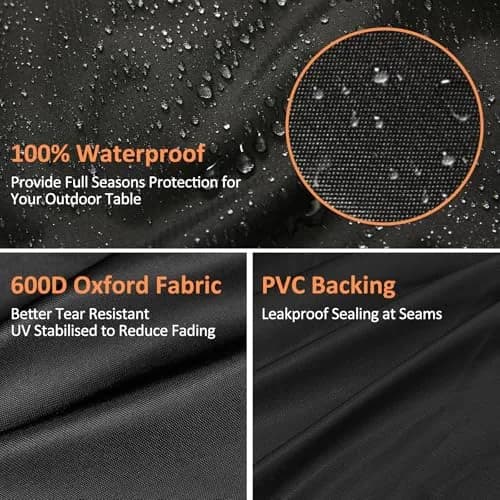 Blackhoso 48" Grill Cover for Weber Spirit II 200/210 Series, 122cm x 69cm x 107cm | Heavy Duty 600D Oxford Waterproof Grill Protection thumbnail 6