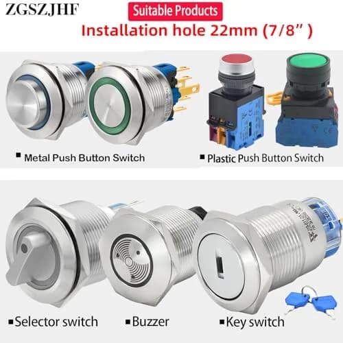 ZGSZJHF Latching Push Button Switch Cover Protector for 22mm Hole, 2-Pack | Childproof & Waterproof Safety Cover thumbnail 7