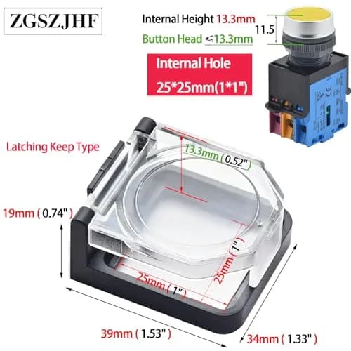 ZGSZJHF Latching Push Button Switch Cover Protector for 22mm Hole, 2-Pack | Childproof & Waterproof Safety Cover thumbnail 2