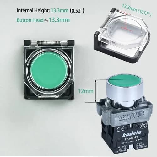 ZGSZJHF Push Button Switch Protector Cover for 39x34mm Square Hole, 2-Pack | Dustproof & Collision Resistant thumbnail 3