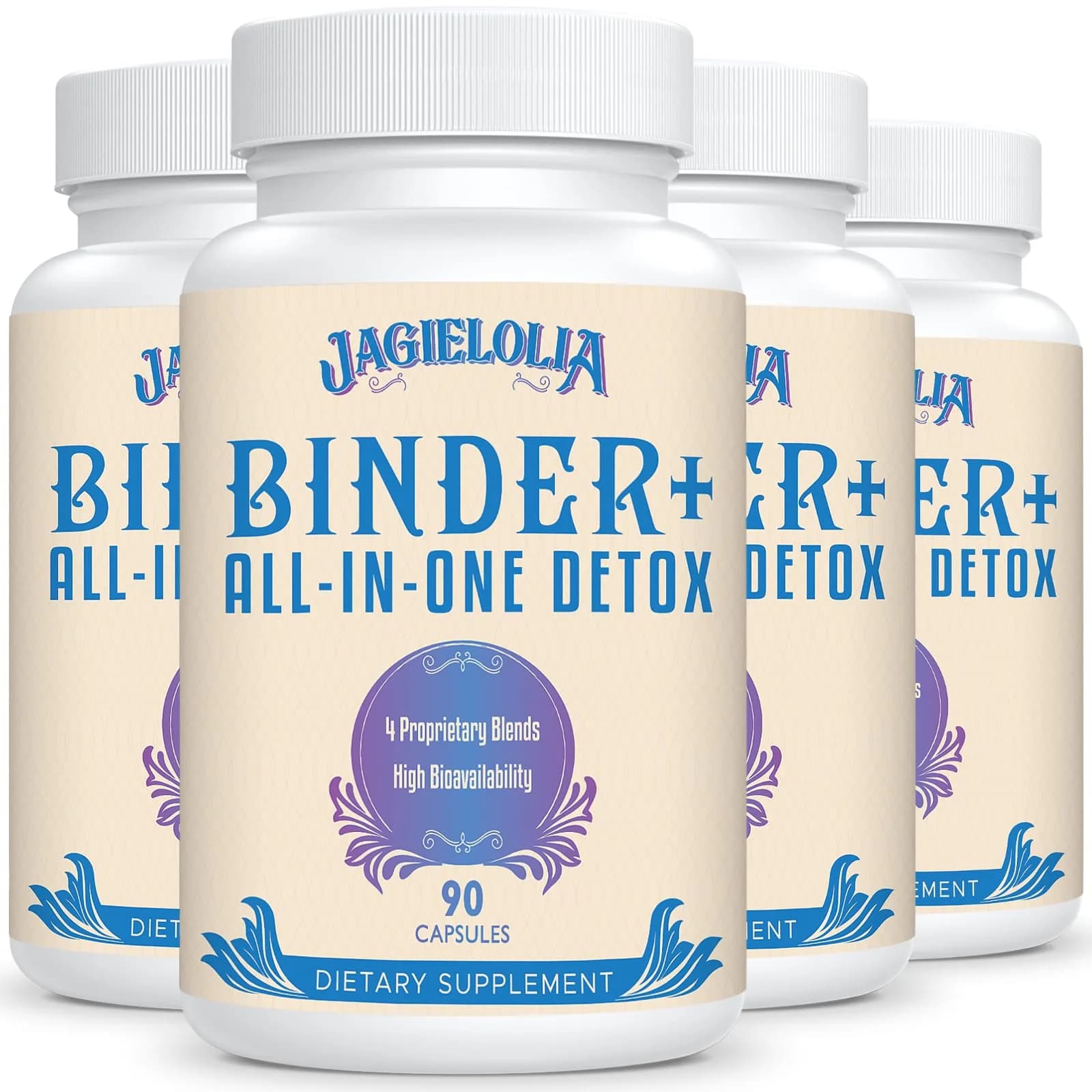 Jagielolia All-In-One Detox Binder Supplement 1500 MG | Liver & Gut Cleanse with Activated Charcoal & Zeolite — Capsule