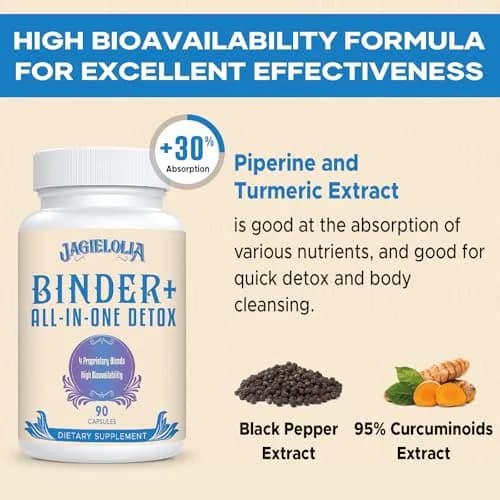 Jagielolia All-In-One Detox Binder Supplement 1500 MG | Liver & Gut Cleanse with Activated Charcoal & Zeolite thumbnail 4