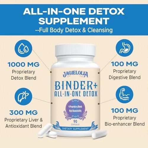 Jagielolia All-in-One Detox Binder Supplement 1500 MG | Liver & Gut Cleanse with Activated Charcoal thumbnail 3