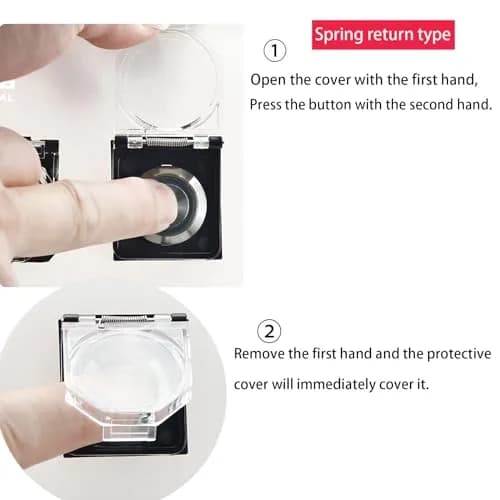 ZGSZJHF Momentary Push Button Switch Cover Protector with Spring, 22mm Round, White | Childproof Safety Guard for PC Power Button thumbnail 3