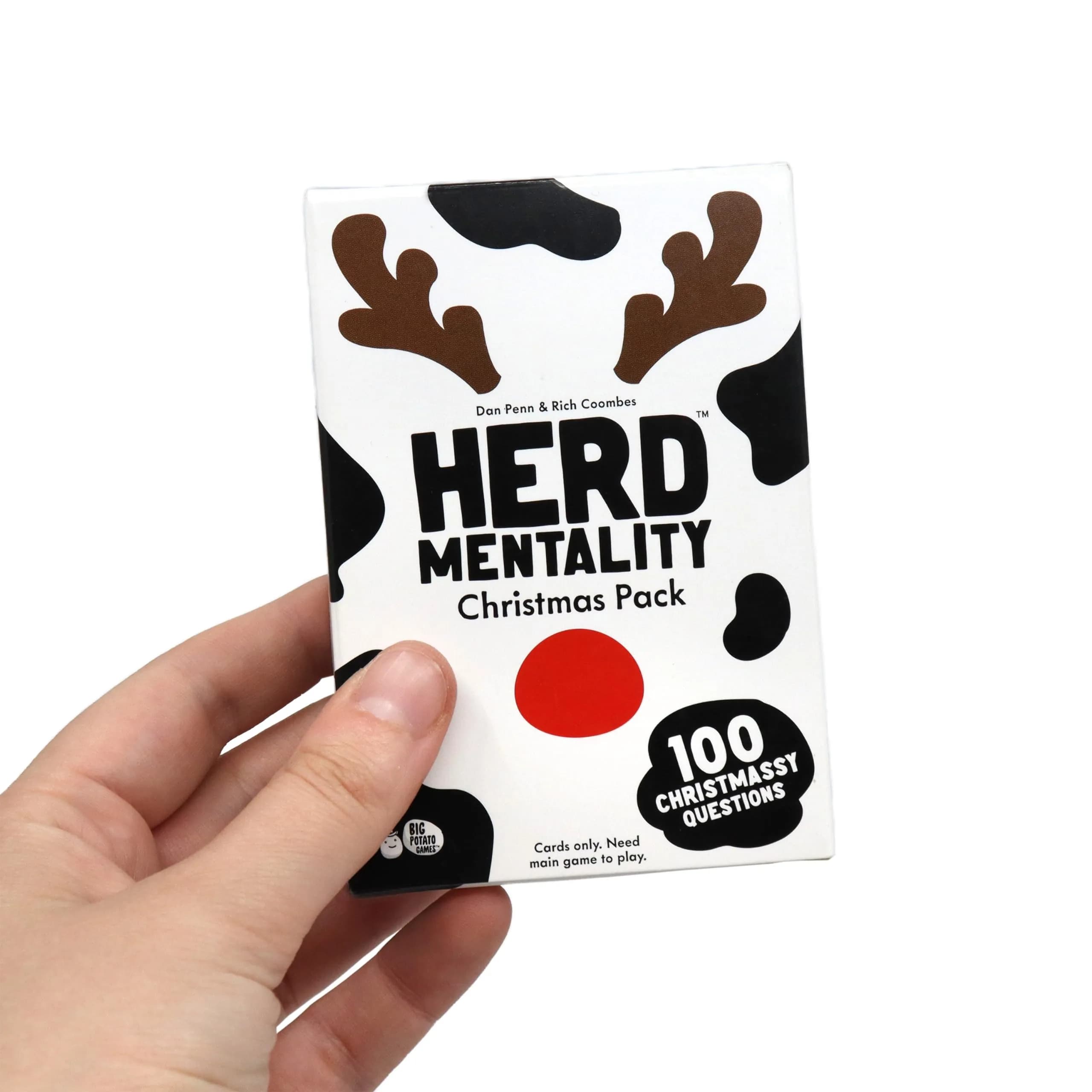 Big Potato Herd Mentality Christmas Expansion Pack | 100 New Christmas Questions for Main Game (Sold Separately) in Red