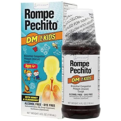 ROMPE PECHO Medicated Cough Syrup for Kids 4oz | Honey & Elderberry Expectoration Relief (70-120 chars) thumbnail 1