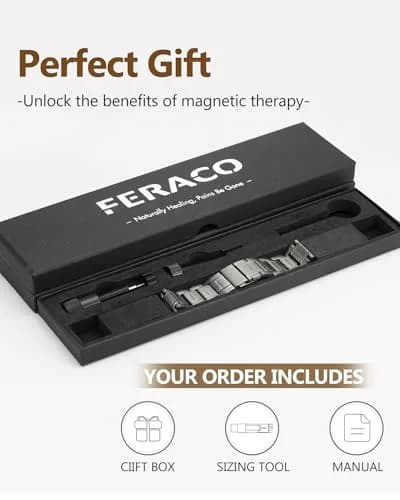 Feraco Magnetic Bracelet for Men Stainless Steel | 3500 Gauss, Adjustable, Hypoallergenic (70-120 chars) thumbnail 7