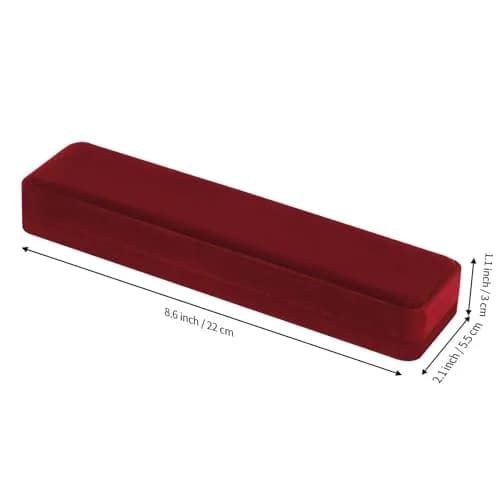 LETURE Red Velvet Bracelet Necklace Pendant Jewelry Box, 22cm (8.6in) Gift Box for Proposal, Wedding, Engagement, Christmas (4-Pack) thumbnail 3