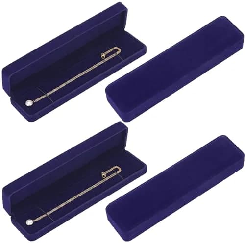 LETURE Velvet Jewelry Box 4 Pack | Classic Design for Bracelets, Necklaces & Watches (22x5.5x3cm) thumbnail 1