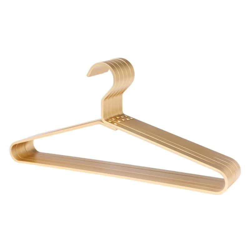 WONQEXZ Golden Aluminum Coat Hangers 6 Piece Set | Extra Slim & Waterproof, 17.7" | Durable Metal Support thumbnail 6