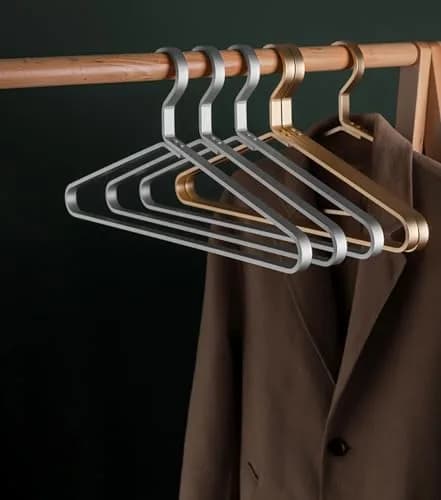 WONQEXZ Silver 6 Piece Coat Hangers | Extra Smooth & Durable Aluminum Alloy Support thumbnail 8