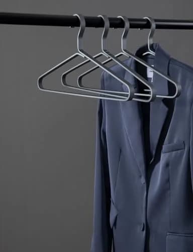 WONQEXZ Silver 6 Piece Coat Hangers | Extra Smooth & Durable Aluminum Alloy Support thumbnail 2