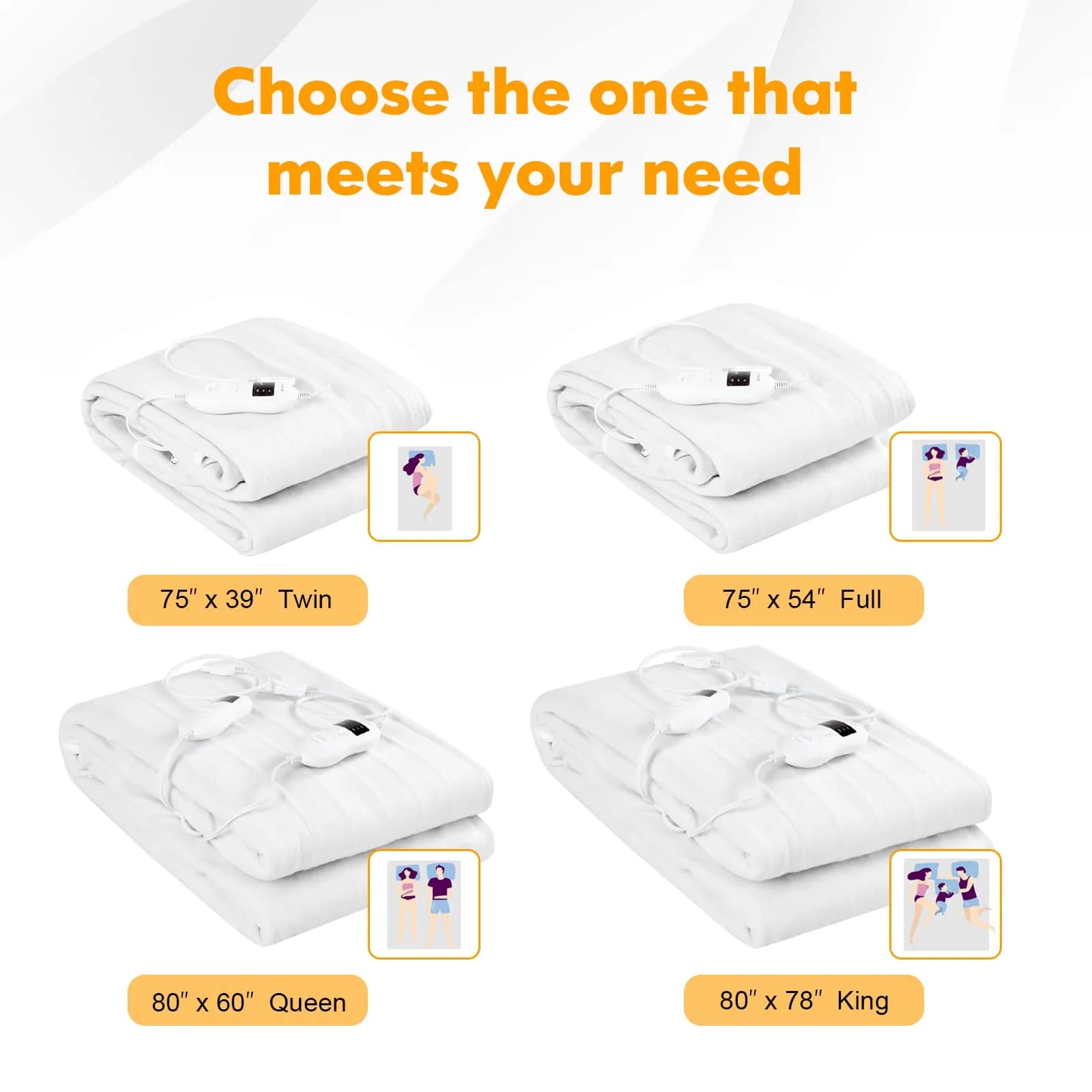 GORELAX Heated Mattress Pad Full Size 190cm x 137cm (75" x 54") | ETL Certified Electric Bed Warmer with 8 Heat Settings - view 8