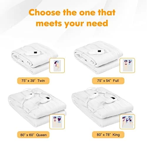 GORELAX Heated Mattress Pad Full Size 190cm x 137cm (75" x 54") | ETL Certified Electric Bed Warmer with 8 Heat Settings thumbnail 8