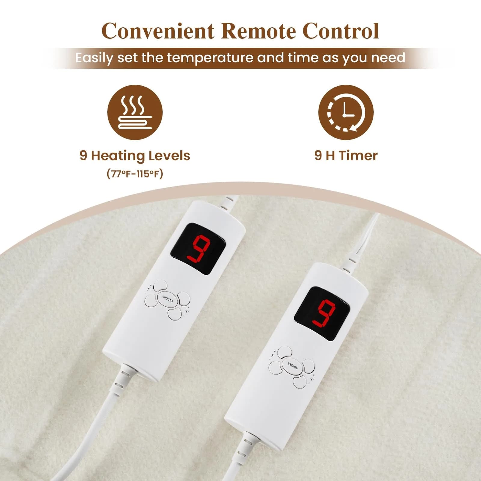 GORELAX Heated Mattress Pad King Size 203cm x 198cm (80 x 78 Inch) | ETL Certified, 9 Heat Settings, Dual Control - view 6
