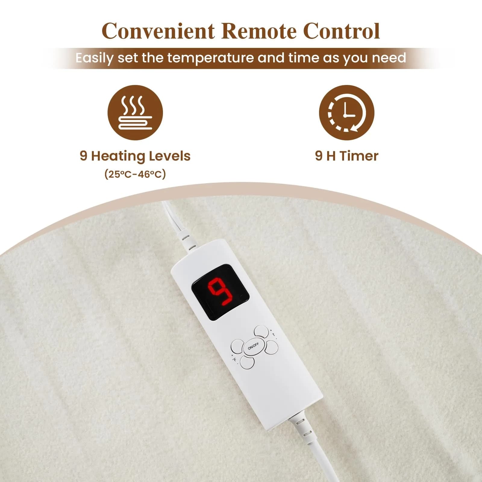 GORELAX Heated Mattress Pad Twin Size, Electric Bed Warmer Heater 75"x39" | 8 Heating Settings & Auto Shut Off - view 5