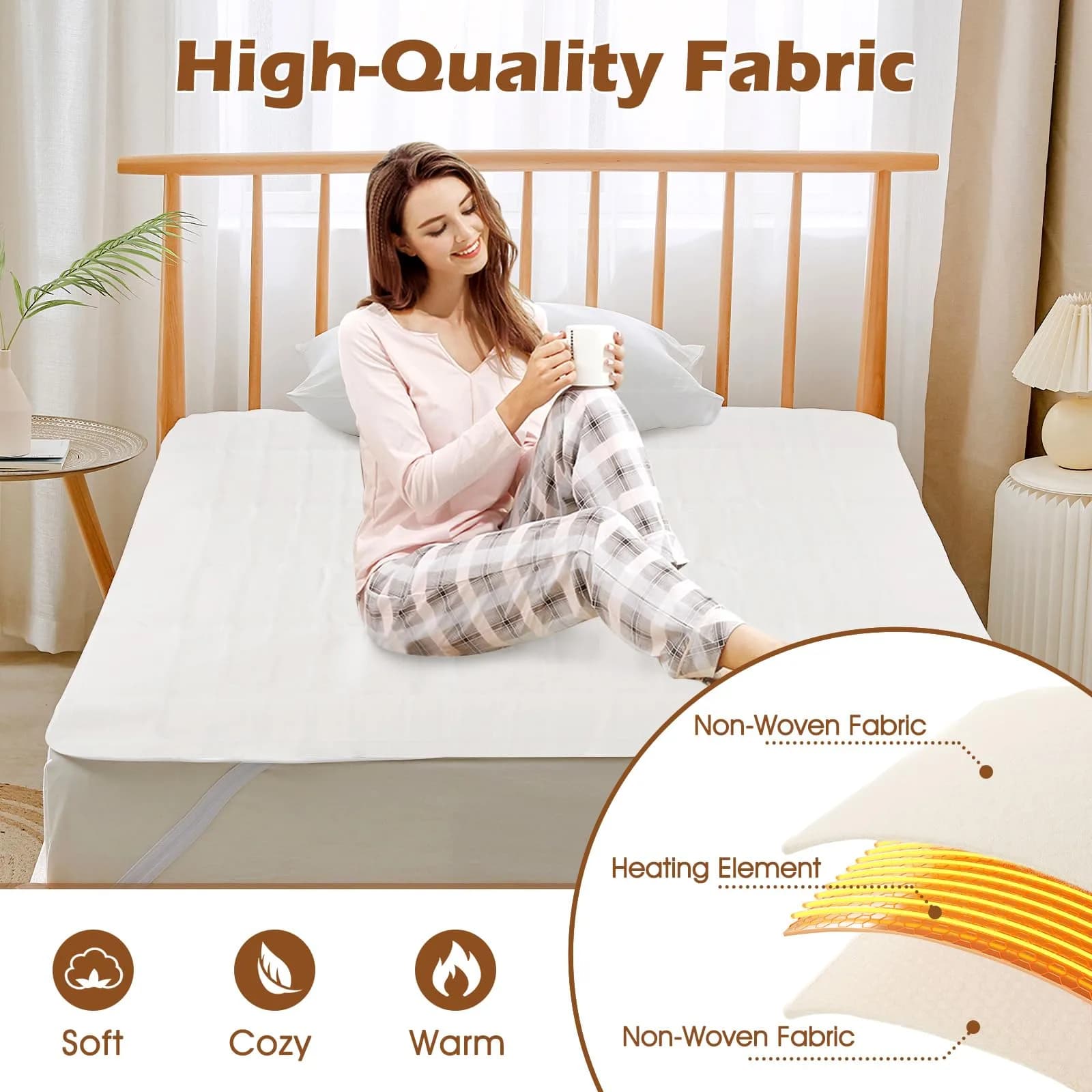 GORELAX Heated Mattress Pad Twin Size, Electric Bed Warmer Heater 75"x39" | 8 Heating Settings & Auto Shut Off - view 4