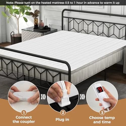 GORELAX Heated Mattress Pad Queen Size 203cm x 152cm (80"x 60") | Dual Control, 8 Heat Settings, UL/ETL Certified thumbnail 7