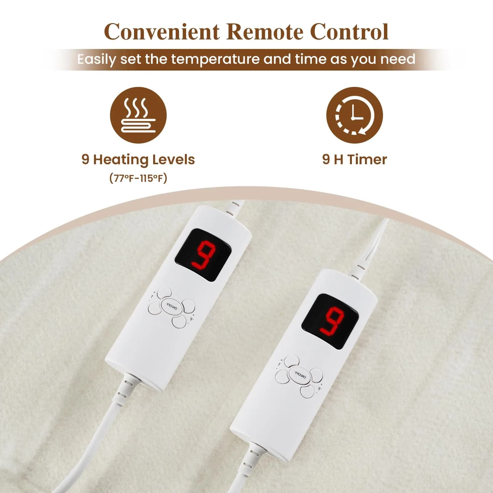 GORELAX Heated Mattress Pad Queen Size 203cm x 152cm (80"x 60") | Dual Control, 8 Heat Settings, UL/ETL Certified - view 4