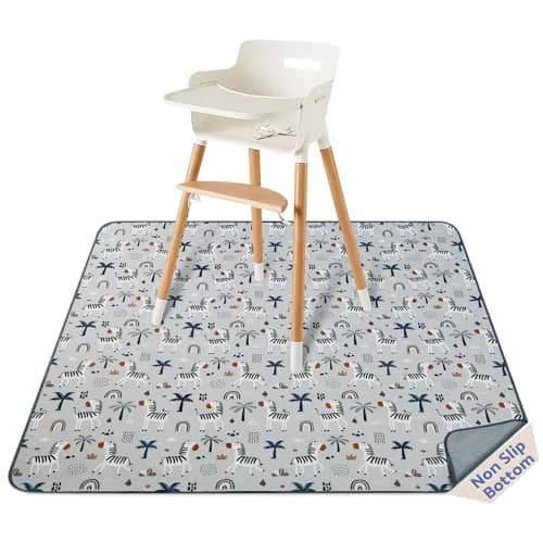 Blissful Diary Baby Splat Mat for High Chair, 128 x 128 cm (50.4 x 50.4 Inch) | Waterproof & Washable Floor Protector thumbnail 1
