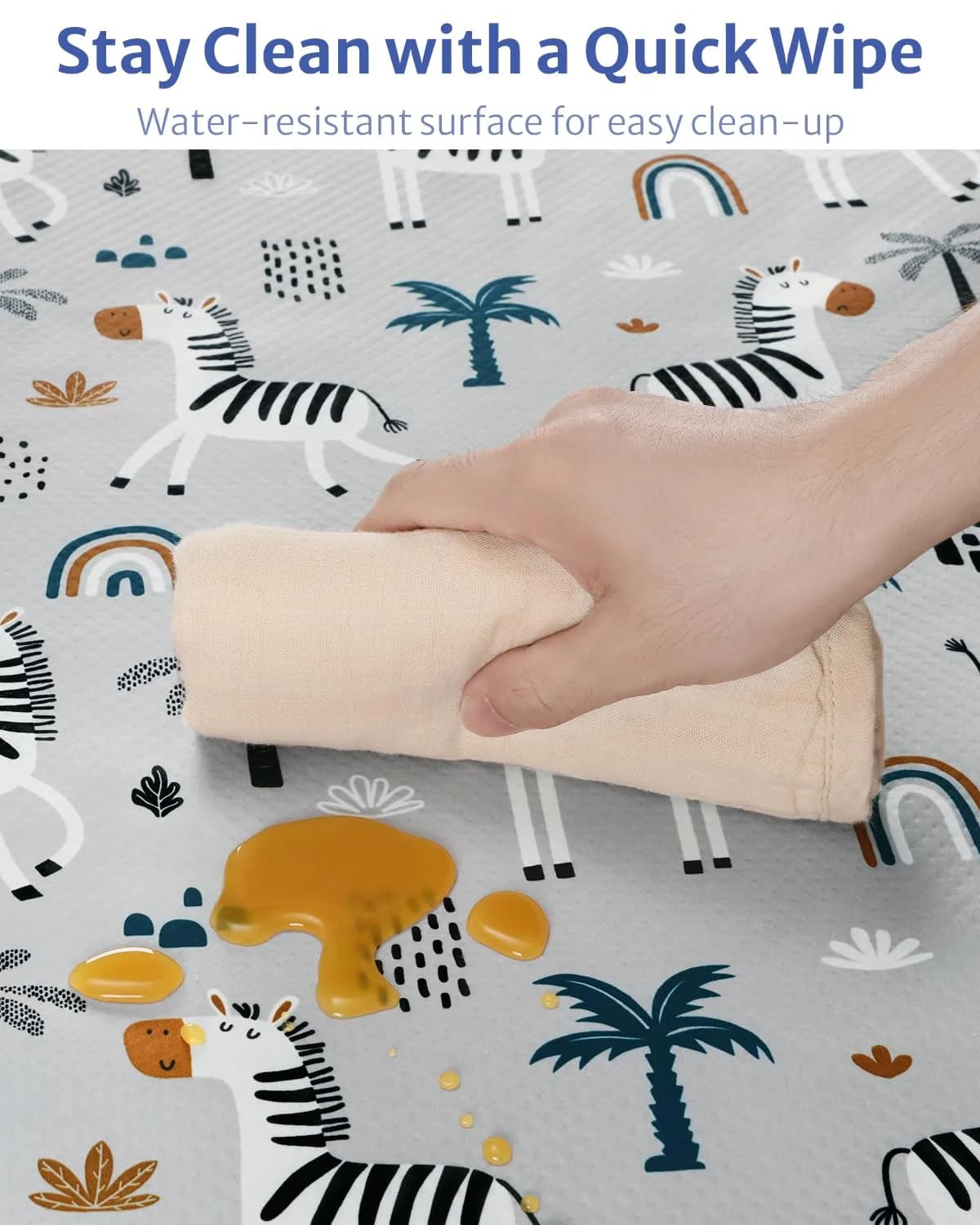 Blissful Diary Baby Splat Mat for High Chair, 128 x 128 cm (50.4 x 50.4 Inch) | Waterproof & Washable Floor Protector - view 5