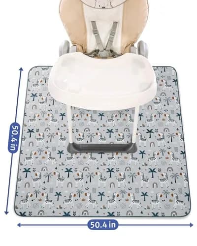Blissful Diary Baby Splat Mat for High Chair, 128 x 128 cm (50.4 x 50.4 Inch) | Waterproof & Washable Floor Protector thumbnail 3