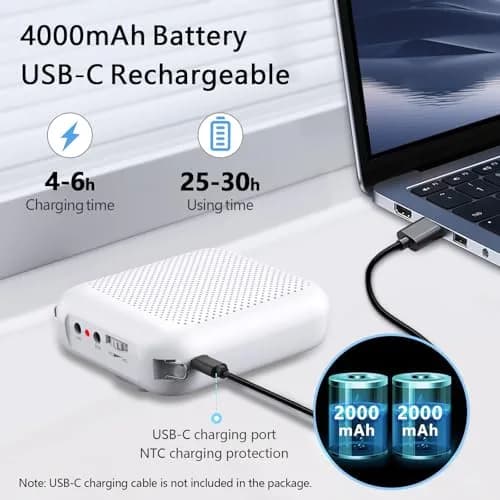 Norwii Bluetooth Voice Amplifier with Wired Microphone Headset & 4000mAh Battery | 10W Portable PA System for Teachers, Tours, Gym thumbnail 4