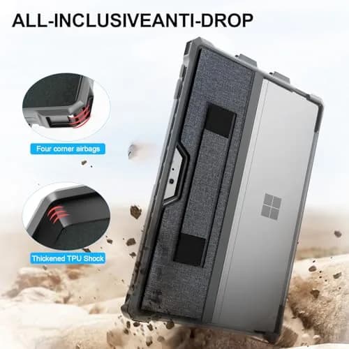 YORUNOHOSHI Rugged Case for 12.3" Surface Pro 7+/7/6/5/4 with Pen Holder & Hand Strap | Dark Gray thumbnail 3