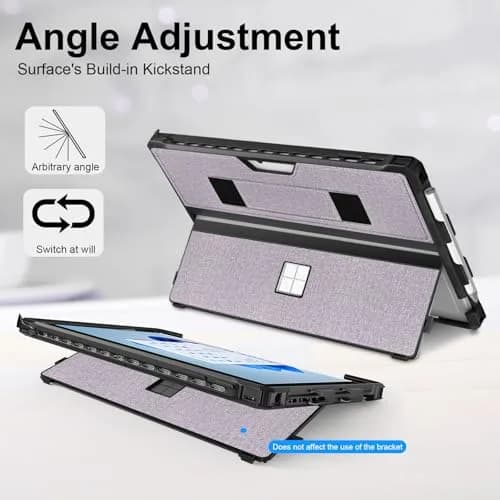 YORUNOHOSHI Rugged Case for 12.3" Microsoft Surface Pro 7+/7/6/5/4 with Pen Holder & Hand Strap (Light Purple) | Drop Protection & Type Cover Compatible thumbnail 5