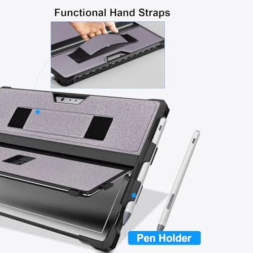 YORUNOHOSHI Rugged Case for 12.3" Microsoft Surface Pro 7+/7/6/5/4 with Pen Holder & Hand Strap (Light Purple) | Drop Protection & Type Cover Compatible thumbnail 6