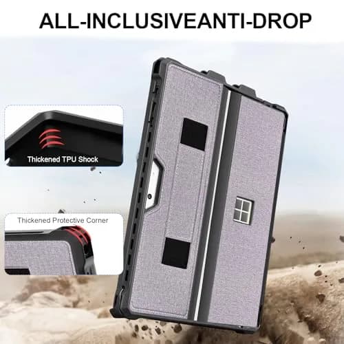 YORUNOHOSHI Rugged Case for 12.3" Microsoft Surface Pro 7+/7/6/5/4 with Pen Holder & Hand Strap (Light Purple) | Drop Protection & Type Cover Compatible thumbnail 3